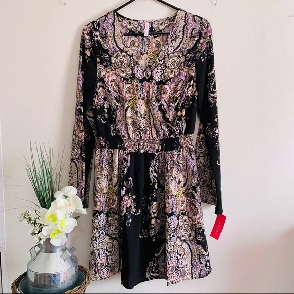 Xhilaration Dresses Xhilaration Womens Black Floral Long